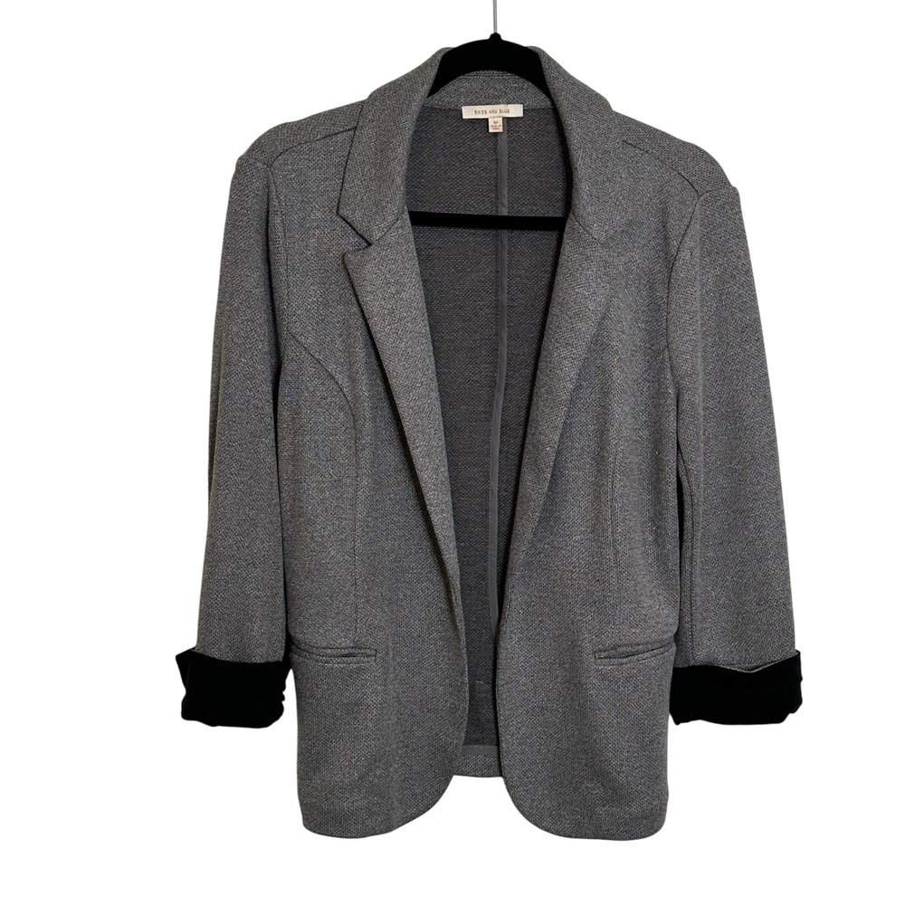 EILEEN FISHER Gray Open-Front Blazer